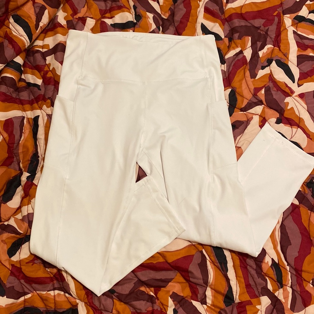 RBX White Capri Leggings Pockets Medium
